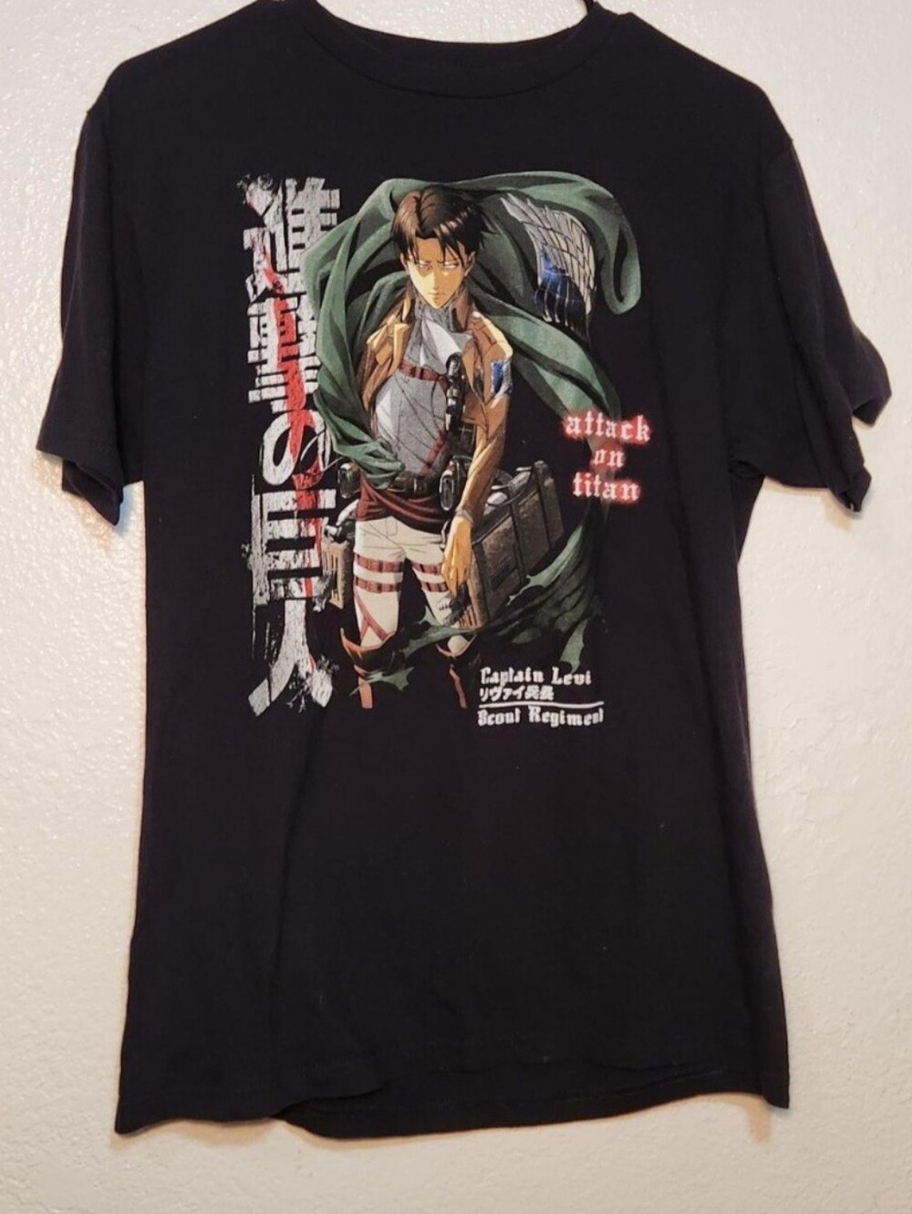 Attack on Titan Black Graphic Tee - Levi Ackerman